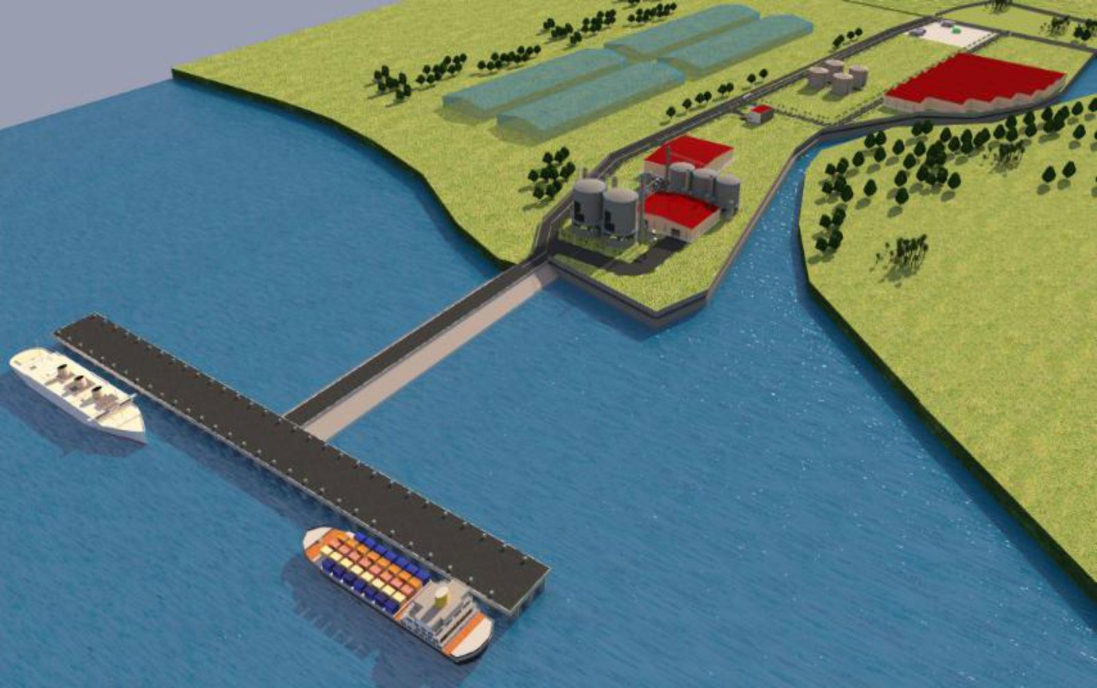 Export seaport rendering — 450-metre private berth under development